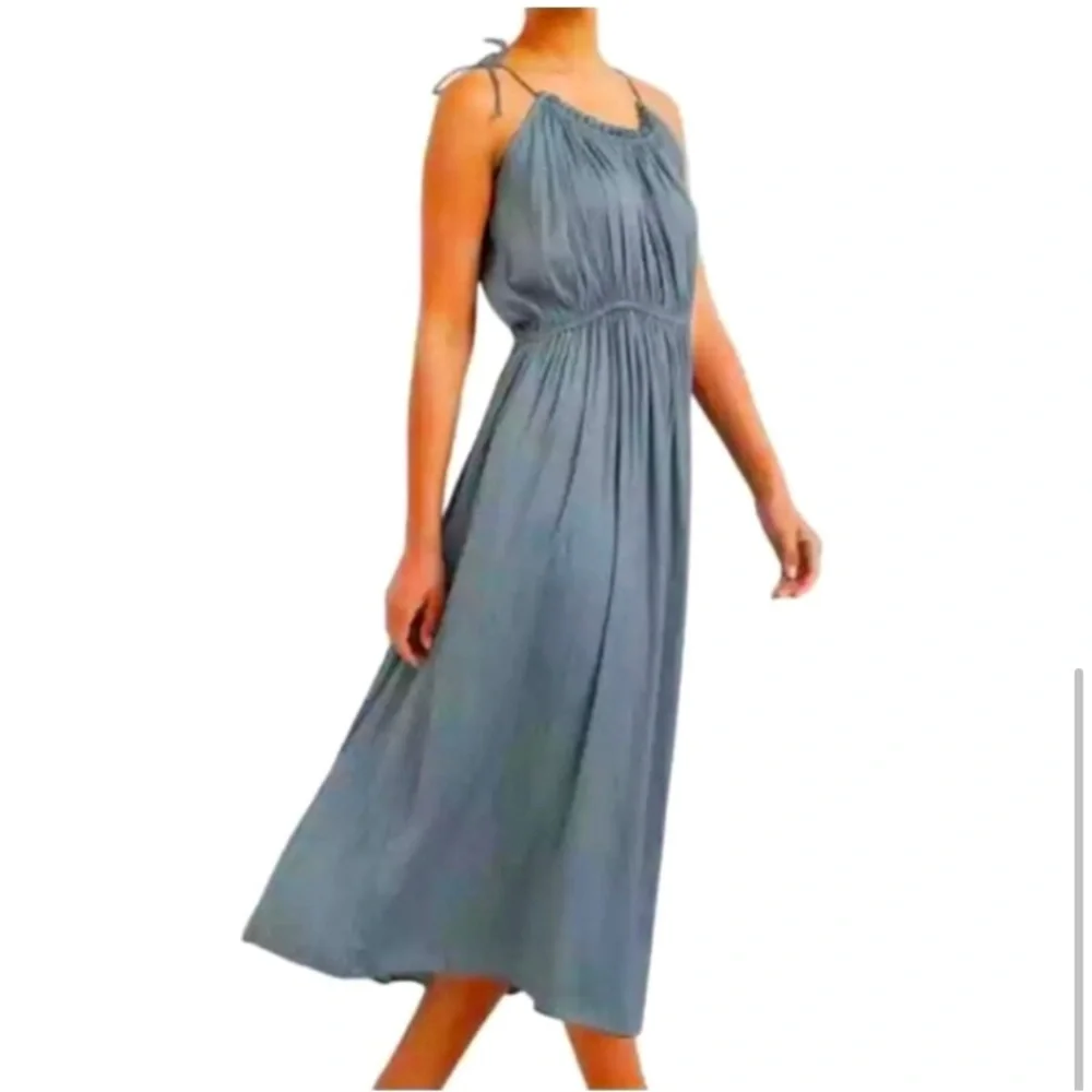 Modern Citizen Blue Gray Maxi Dress with Tie Straps - Picture 14 of 14